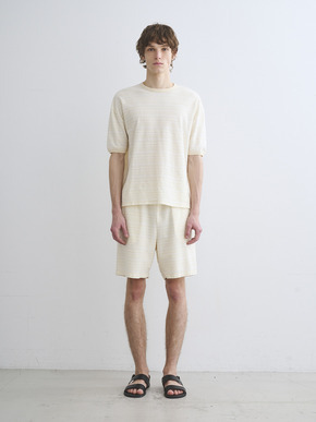 Men's slub tuck border s/s T 詳細画像