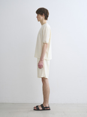 Men's slub tuck border s/s T 詳細画像