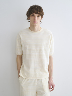 Men's slub tuck border s/s T 詳細画像