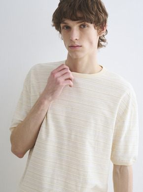 Men's slub tuck border s/s T 詳細画像