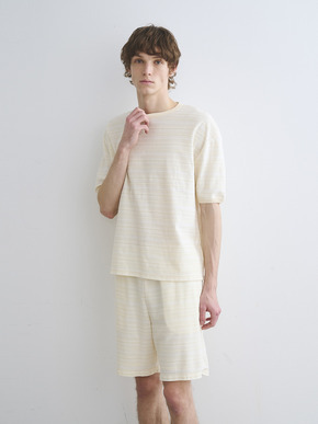 Men's slub tuck border s/s T 詳細画像