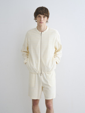 Men's slub tuck border blouson 詳細画像