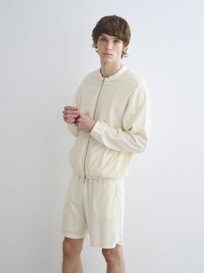 Men's slub tuck border blouson 詳細画像
