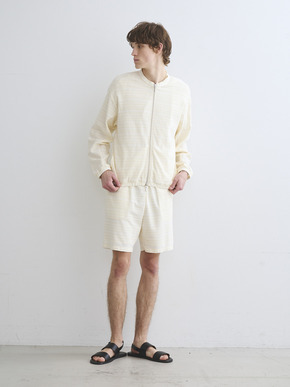 Men's slub tuck border blouson 詳細画像