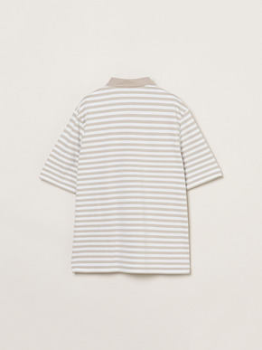 Men's Powdery cotton border polo 詳細画像