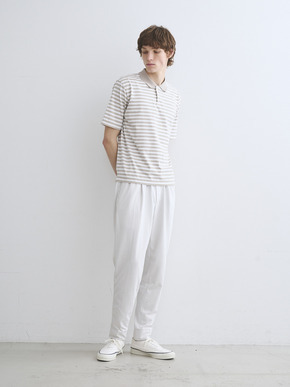 Men's Powdery cotton border polo 詳細画像