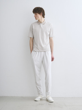 Men's Powdery cotton border polo 詳細画像