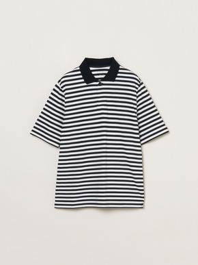 Men's Powdery cotton border polo 詳細画像
