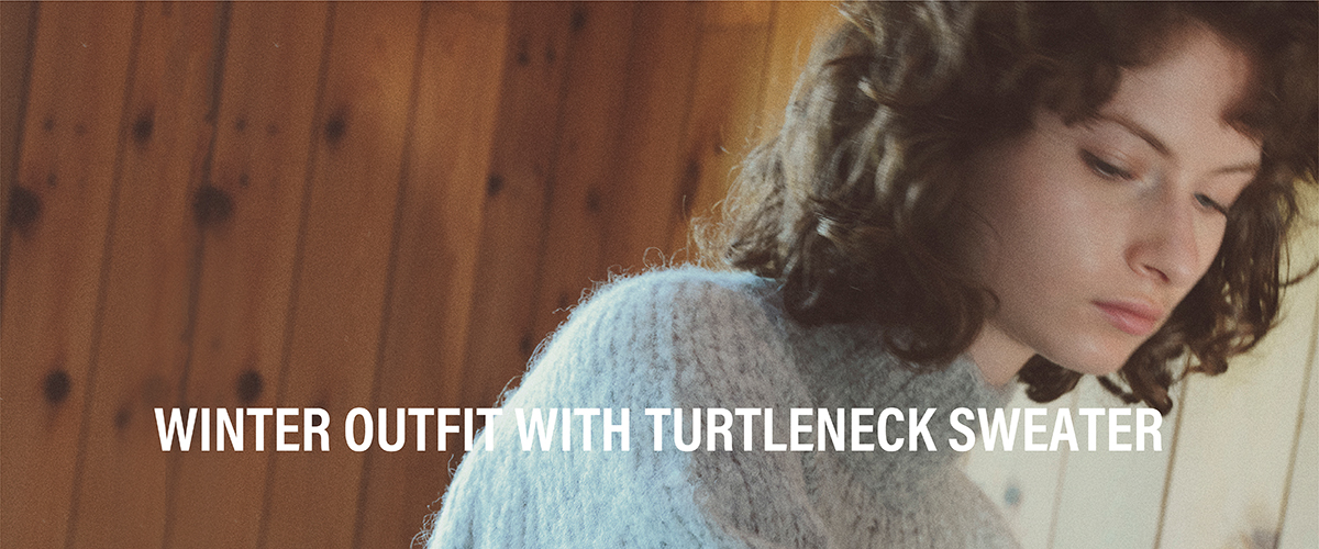 Winter outfit with turtleneck sweater
