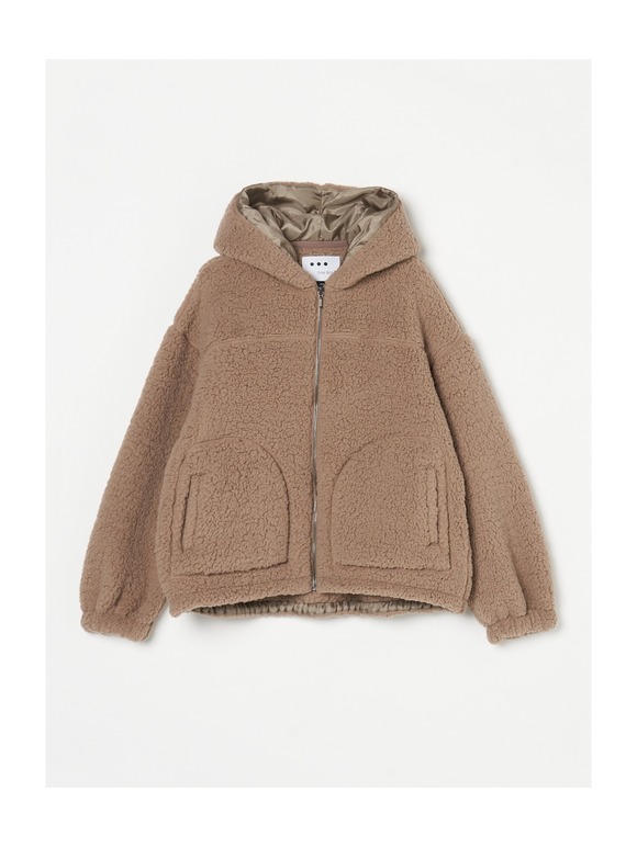 Eco fur fleece zip hoody